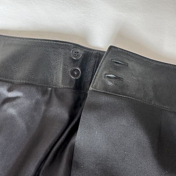 Saint Laurent Wool Wrap Skirt size FR 36 Black Leather Trim - Picture 9 of 16